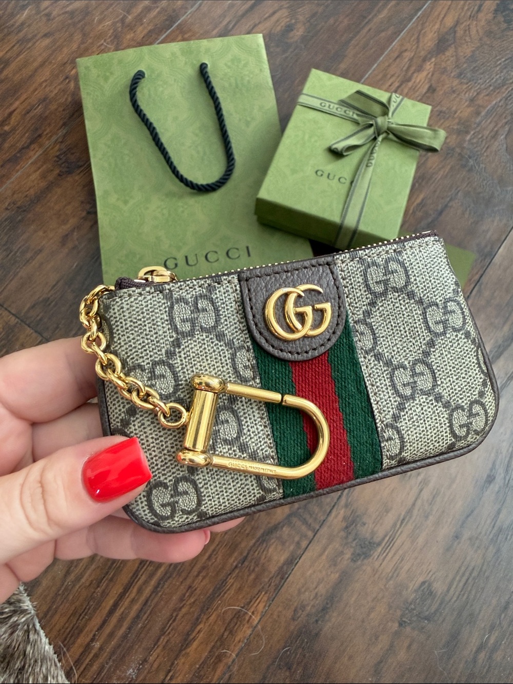 Gucci GG Supreme Canvas Ophidia Key Pouch - Picture 5 of 13